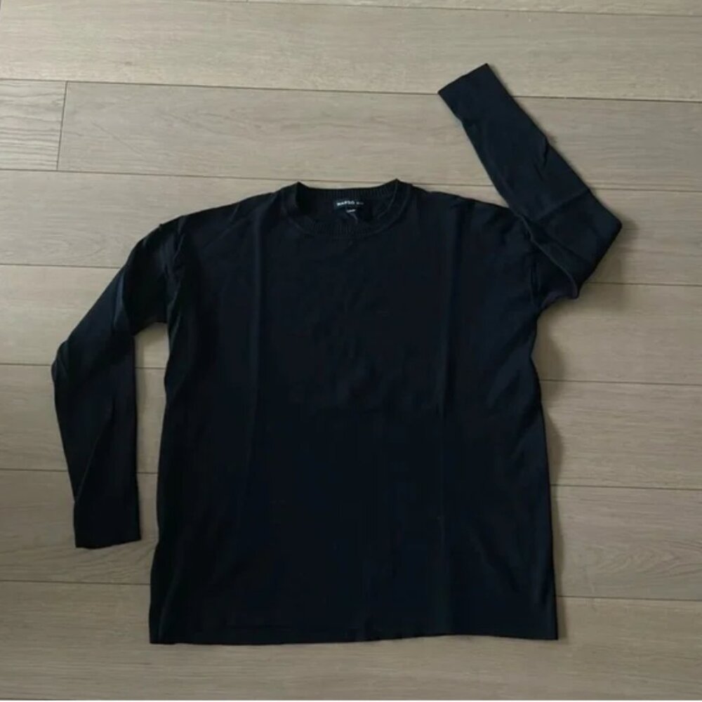 Oversized thin black sweater from MANGO